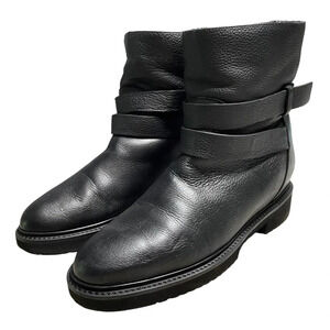 Vince Cagney Shearling Motorcycle Black Leather Boots Women’s 7.5
